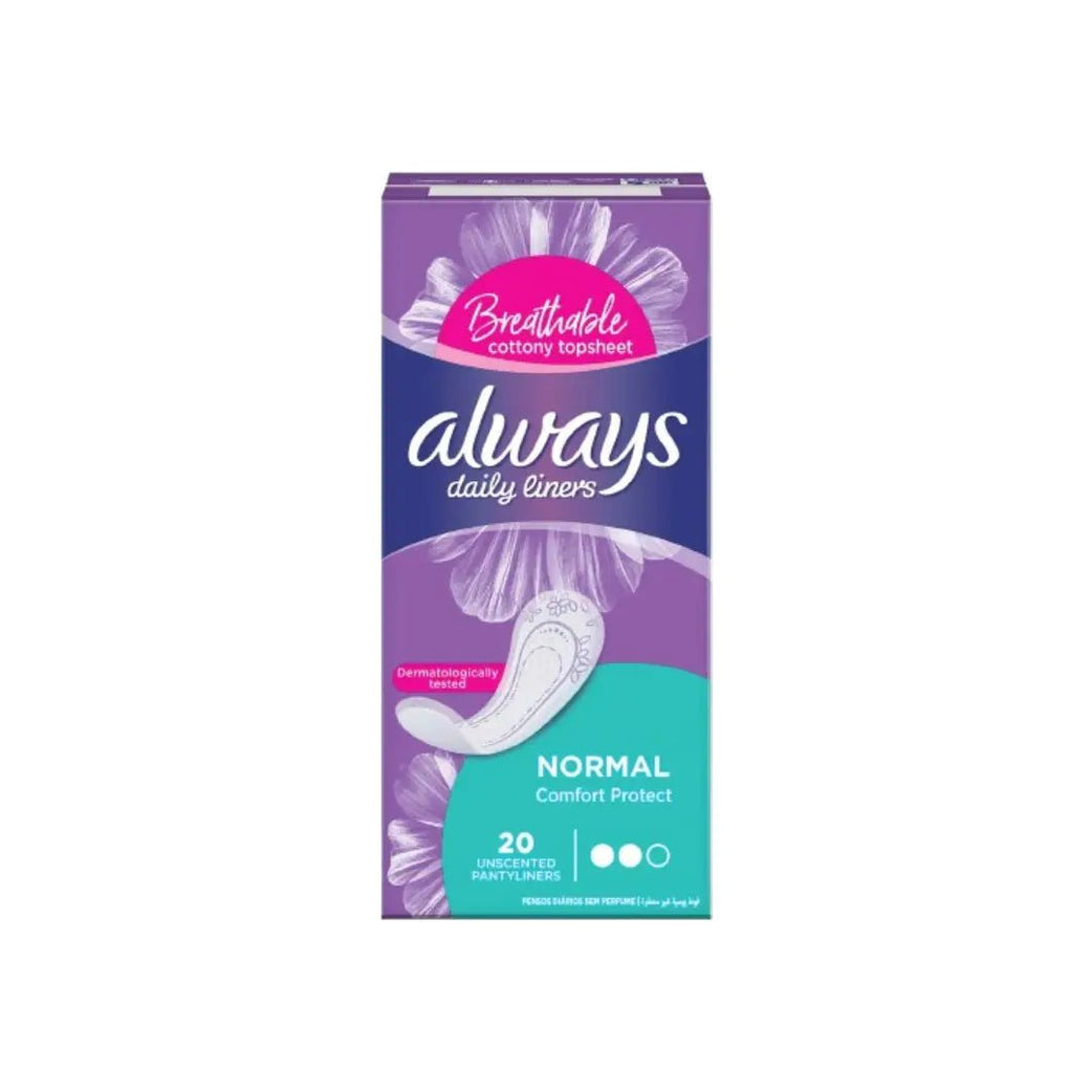 Always Daily liners Normal Comfort Unscented 20S