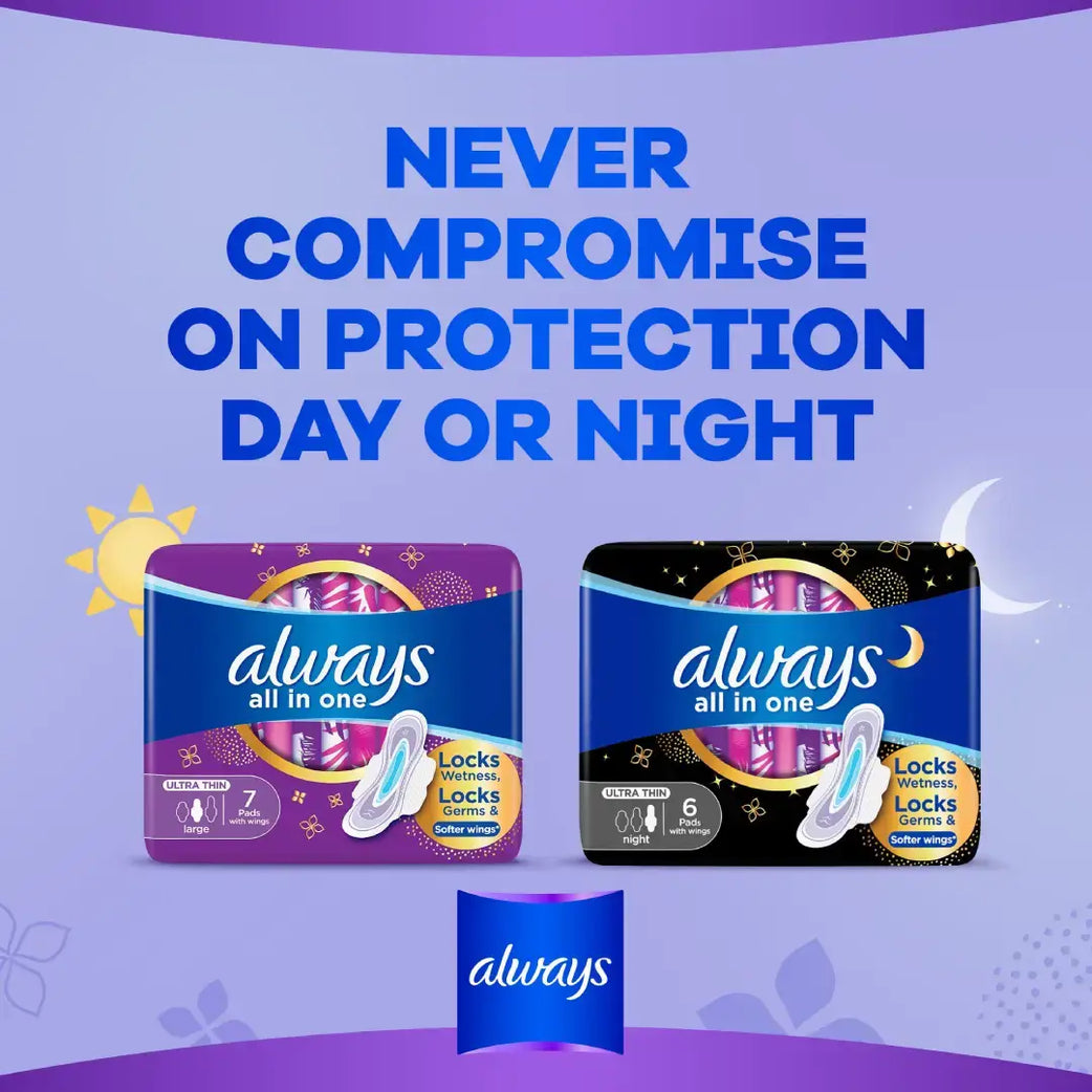 Always All In One Ultra Thin With Wings Night Pad 6S sanitary pads