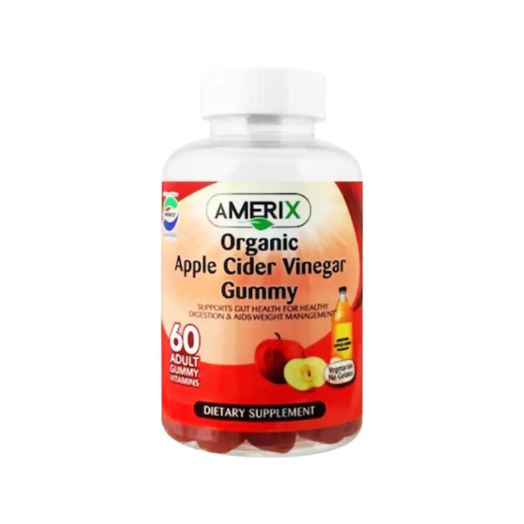 Amerix Organic Apple Cider Vinegar Gummies 60s Vegan ACV Dietary Supplement Gummies