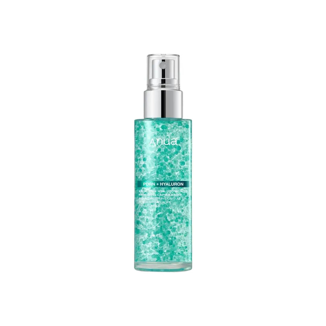 Anua Dewy Glow PDRN Hyaluron Hydrating Capsule Mist 100ml hydrating facial mist bottle for radiant, moisturized-looking skin.