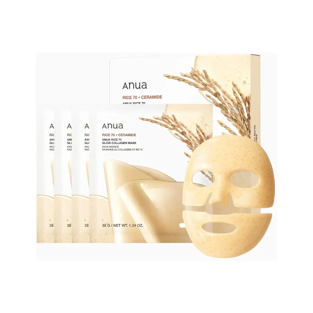 Anua Rice 70+ Ceramide Glow Collagen Mask 38g 4s
