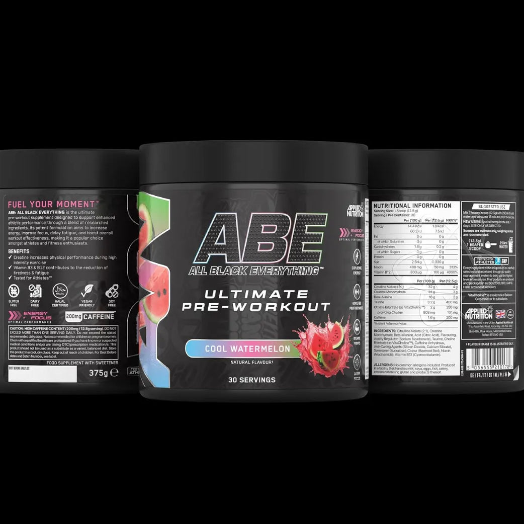 Applied Nutrition ABE Ultimate Pre Workout Cool Watermelon Flavour 375g Serv 30