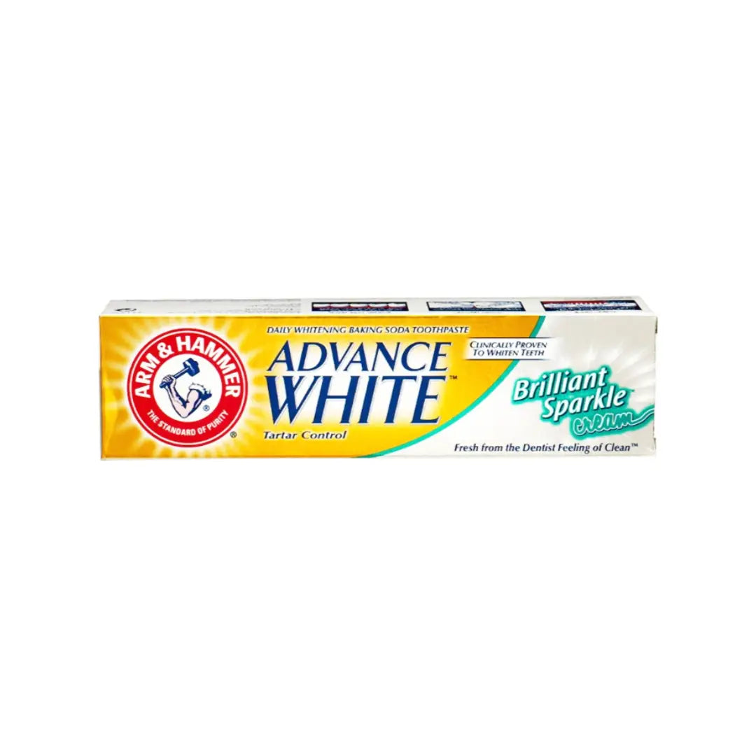 Arm & Hammer Advance White Brilliant Sparkle Toothpaste 115g Whitening Fluoride Toothpaste for Brighter Teeth
