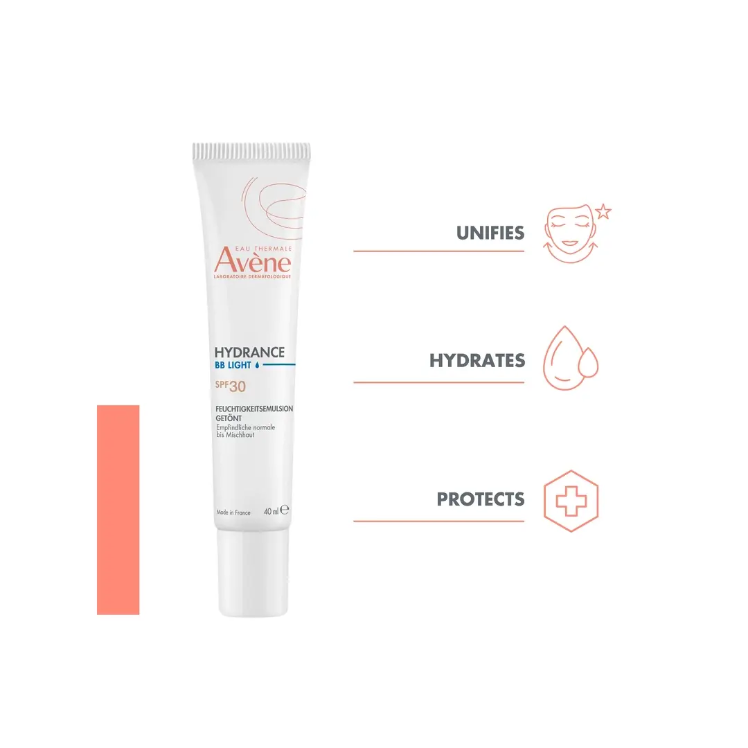 Avène Hydrance SPF30 BB Light Tinted Hydrating Emulsion 40ml – Tinted Face Moisturizer