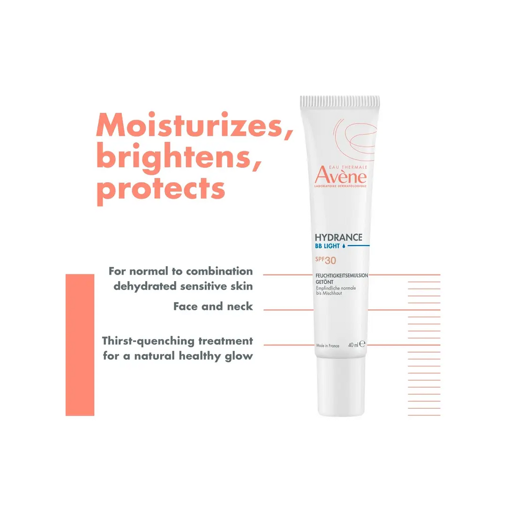 Avène Hydrance SPF30 BB Light Tinted Hydrating Emulsion 40ml – Tinted Face Moisturizer