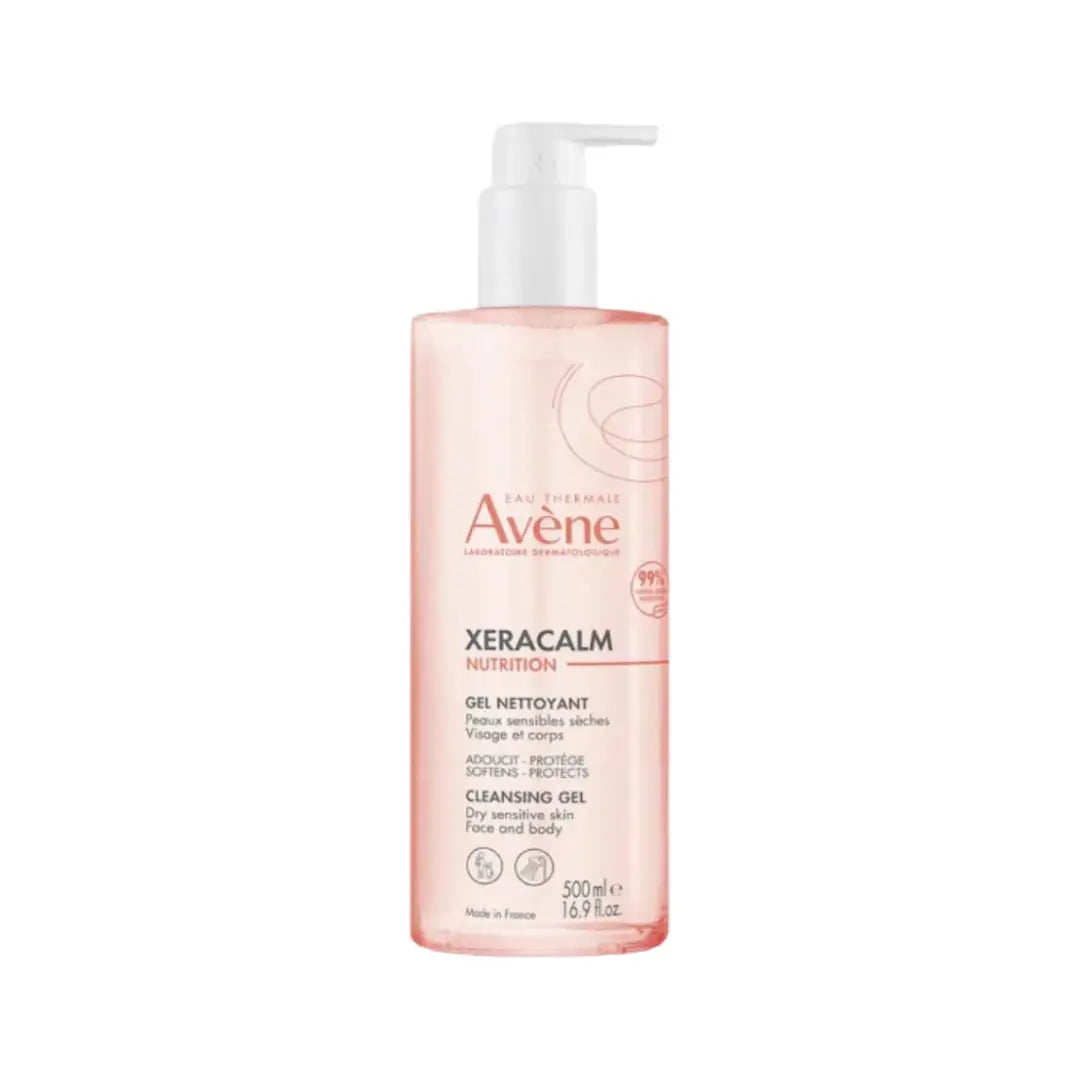 Avène XeraCalm Cleansing Gel 500ml – Gentle Soap-Free Cleanser for Dry & Sensitive Skin