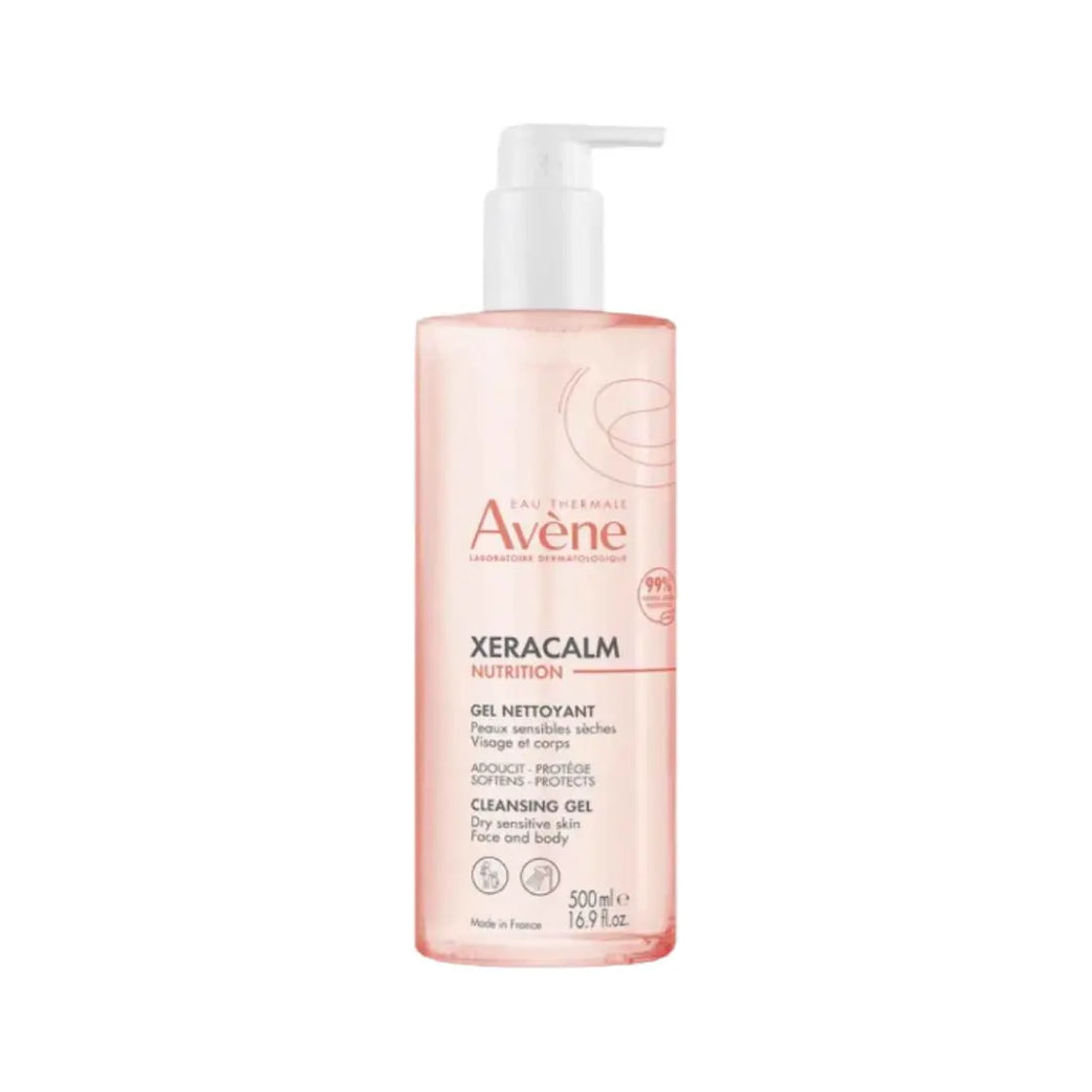 Avène XeraCalm Cleansing Gel 500ml – Gentle Soap-Free Cleanser for Dry & Sensitive Skin
