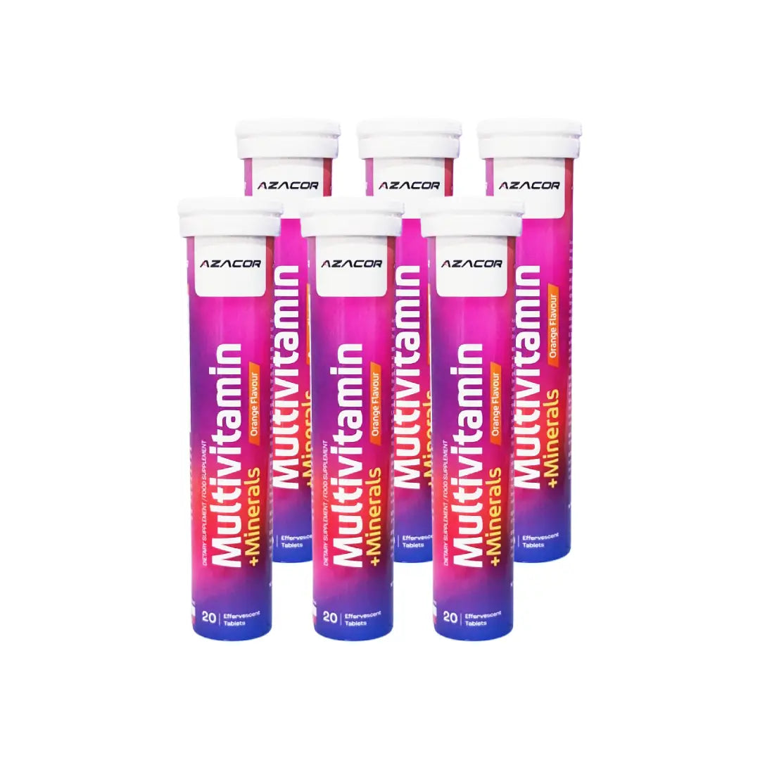 Azacor Multivitamin+Minerals Effervescent Orange 20s 6pcs