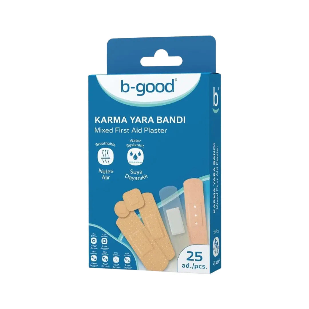 B-Good Mixed First Aid Plaster 25s B840 | Durable Heavy Duty Bandages for Cuts & Scrapes