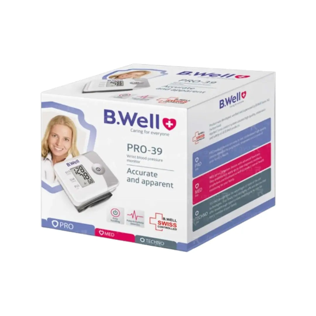 B.Well Wrist Blood Pressure Monitor PRO-39 – Automatic Digital BP & Pulse Monitor with Compact Travel Design