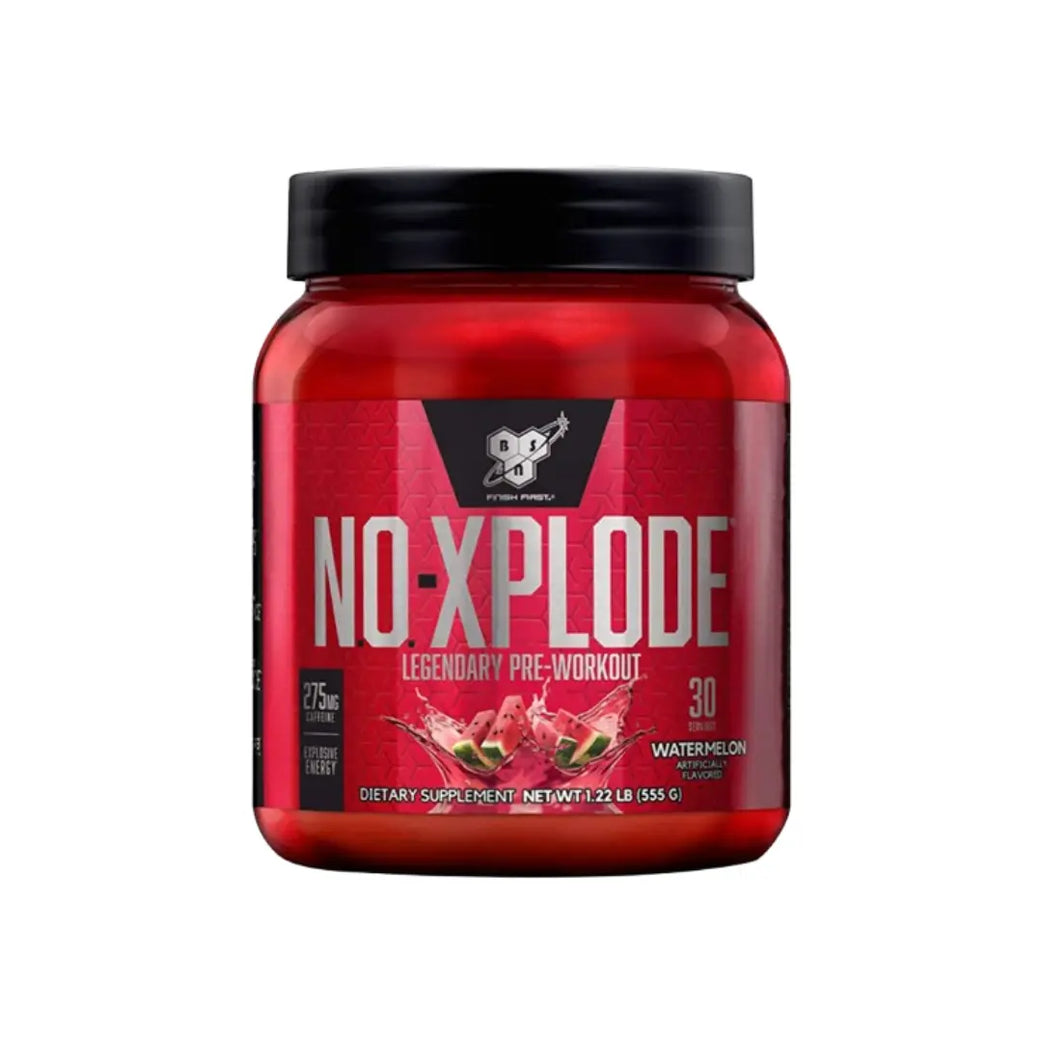 BSN NO Xplode Pre Workout 1.22lb Watermelon container front view