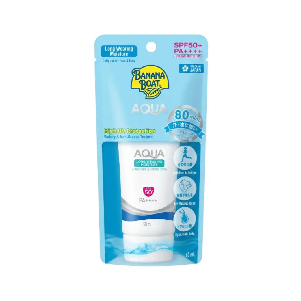 Banana Boat Aqua Long Wear Moisture Sunscreen Lotion SPF50 50ml – Long-Lasting Hydrating Facial Sunscreen