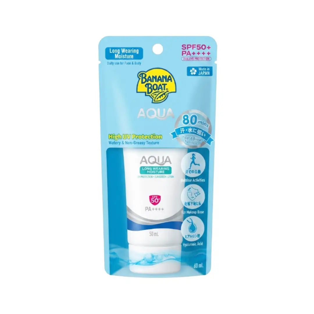 Banana Boat Aqua Long Wear Moisture Sunscreen Lotion SPF50 50ml – Long-Lasting Hydrating Facial Sunscreen