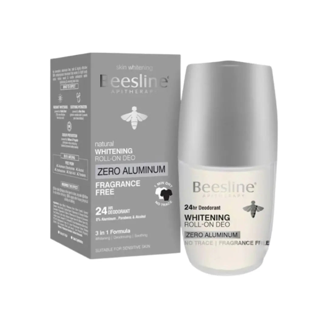 Beesline 24H Natural Whitening Deo Zero Aluminum Roll On 70ml Aluminum Free Underarm Deodorant