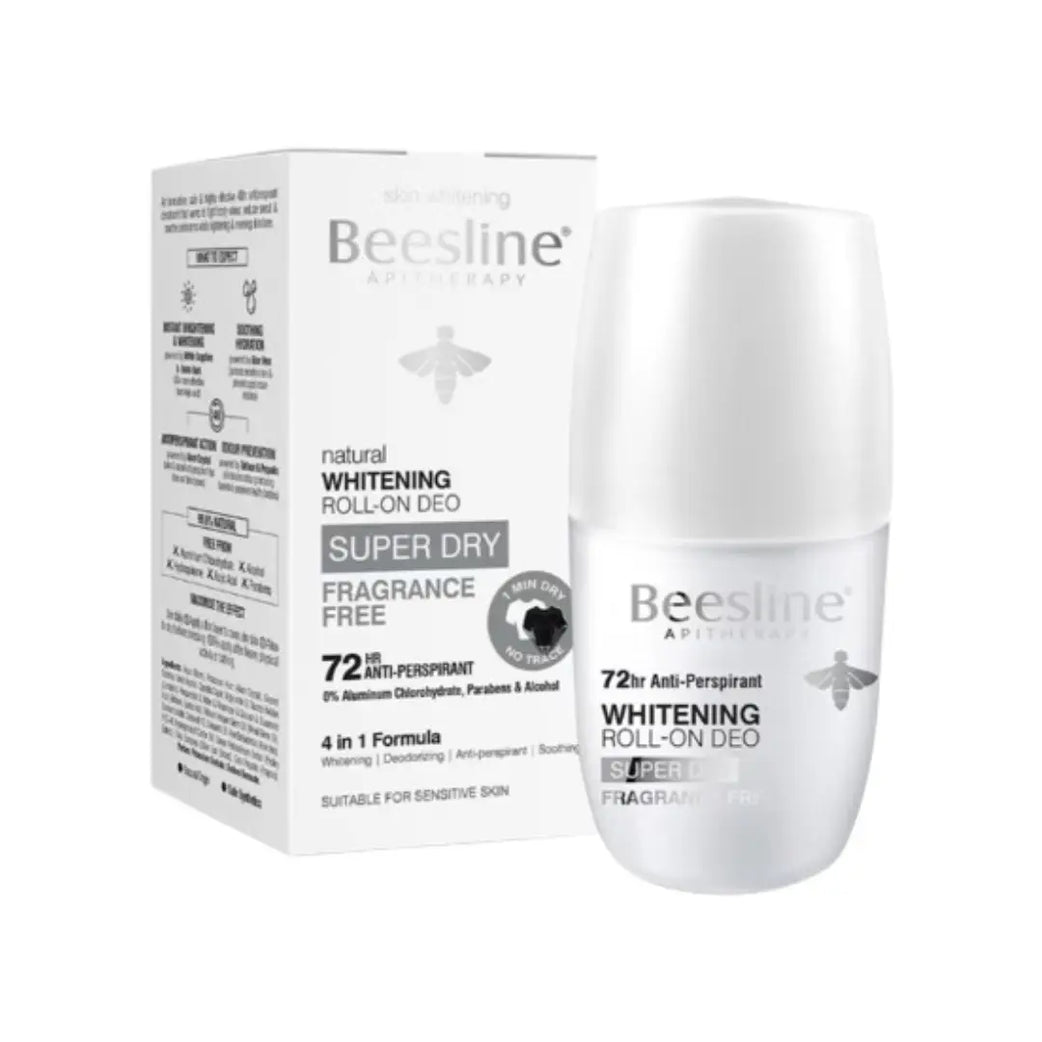 Beesline 72H Whitening Deo Roll-On Fragrance Free Super Dry 50ml – Long-Lasting Protection & Gentle Care