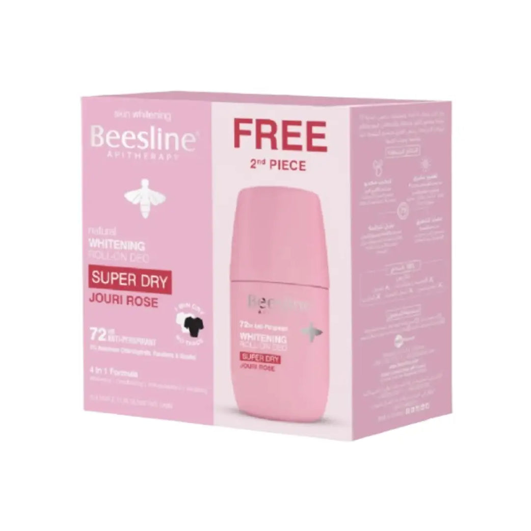 Beesline 72H Whitening Super Dry Jouri Rose Deo Roll-On 50ml 1+1 Offer – Long-Lasting Freshness & Underarm Care
