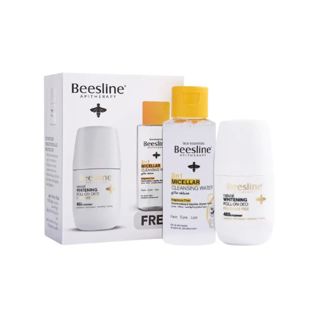 Beesline Natural Whitening Fragrance Free Deo Roll On 50ml and Micellar Cleansing Water 100ml Promo Pack