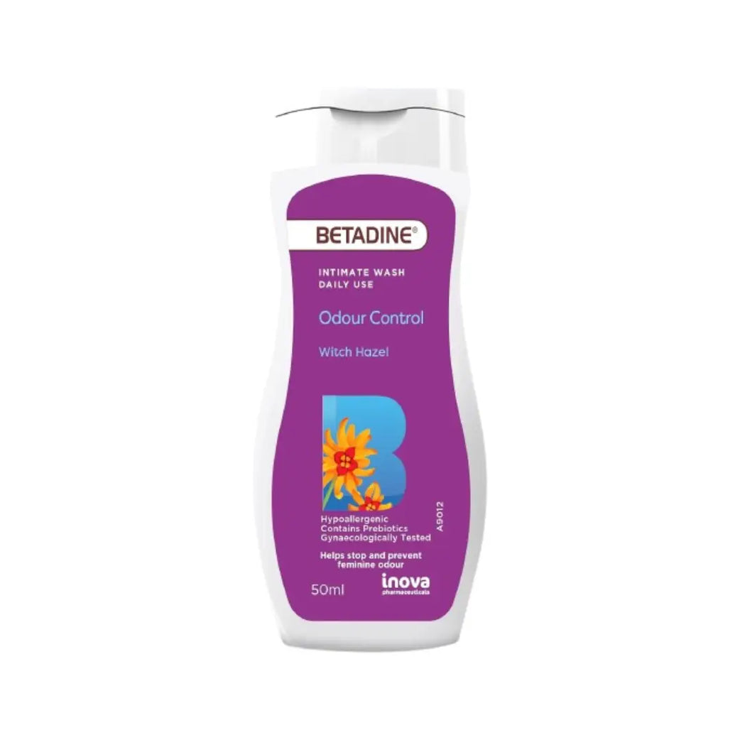Betadine Intimate Wash Odour Control Witch Hazel 50ml – Gentle Feminine Hygiene Cleanser