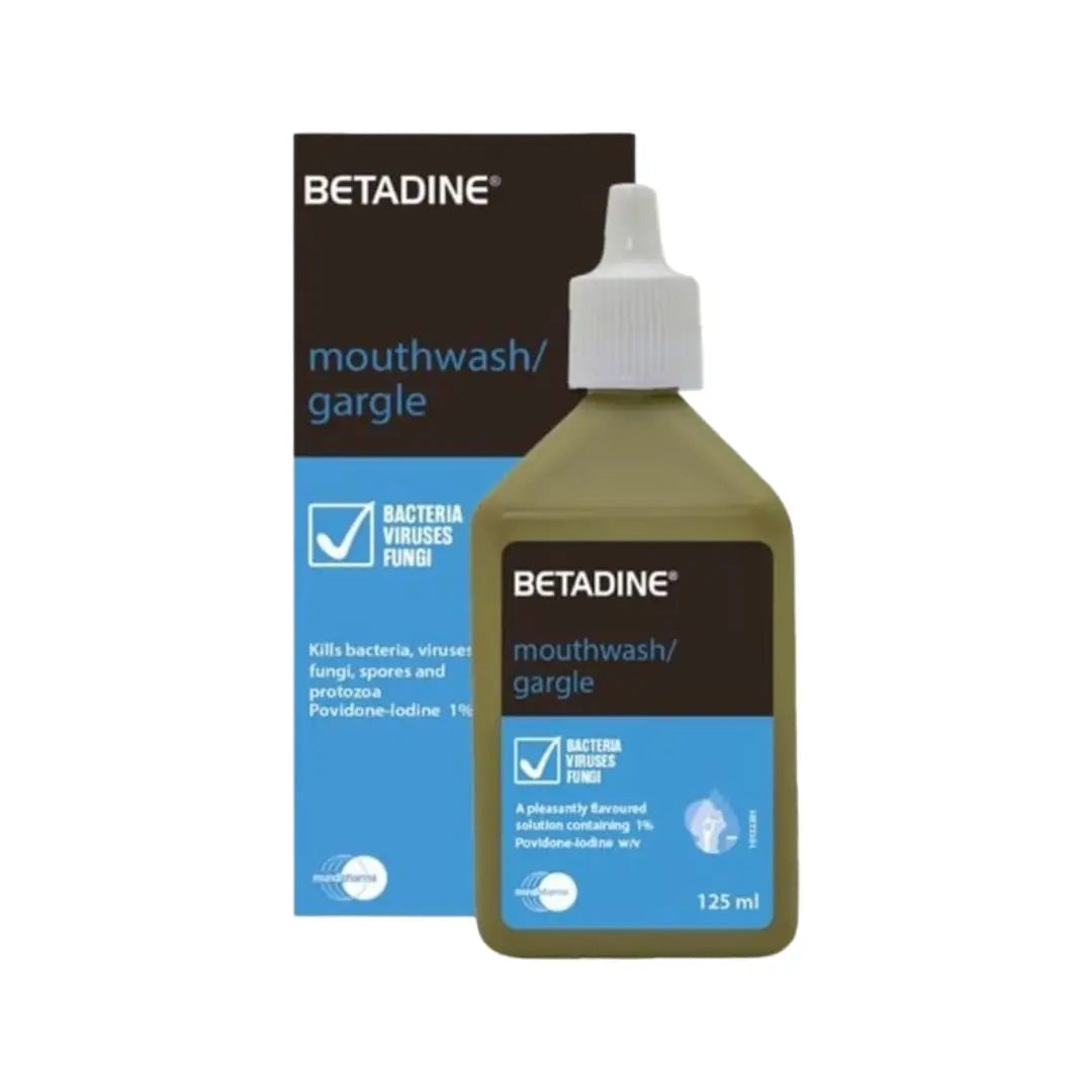 Betadine Mouthwash & Gargle 125ml – Antiseptic Oral Rinse for Daily Oral Hygiene