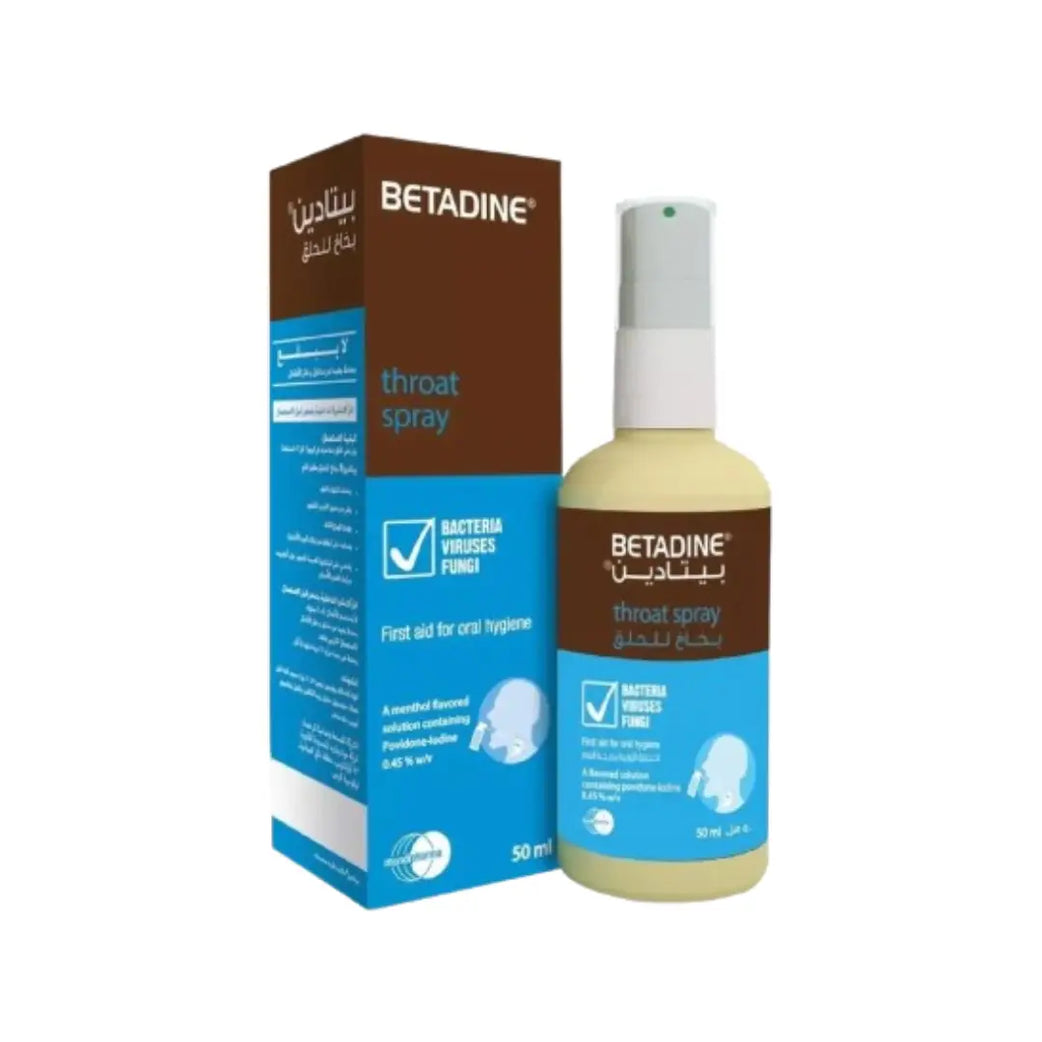Betadine Throat Spray 50ml – Antibacterial Mouth & Throat Freshening Spray
