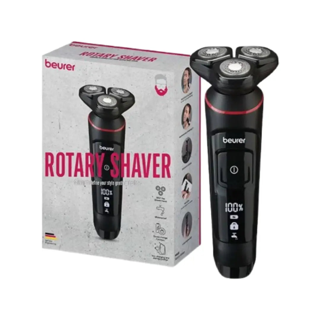 Beurer Rotary Shaver MN 8X – Rechargeable Waterproof Electric Rotary Shaver with 360° Flex Head