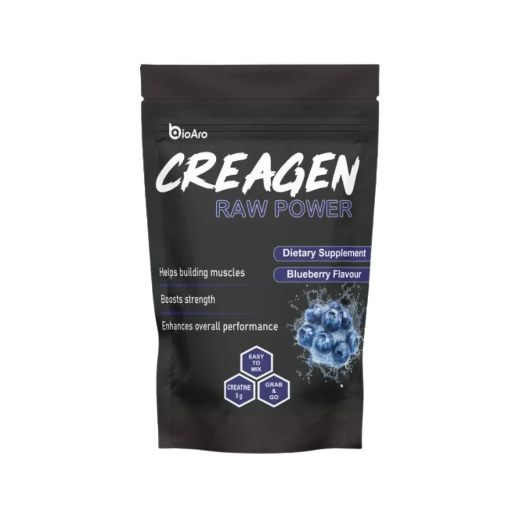 BioAro Creagen Raw Power Blueberry Stick Packs x 20s – Performance & Energy Support Supplement