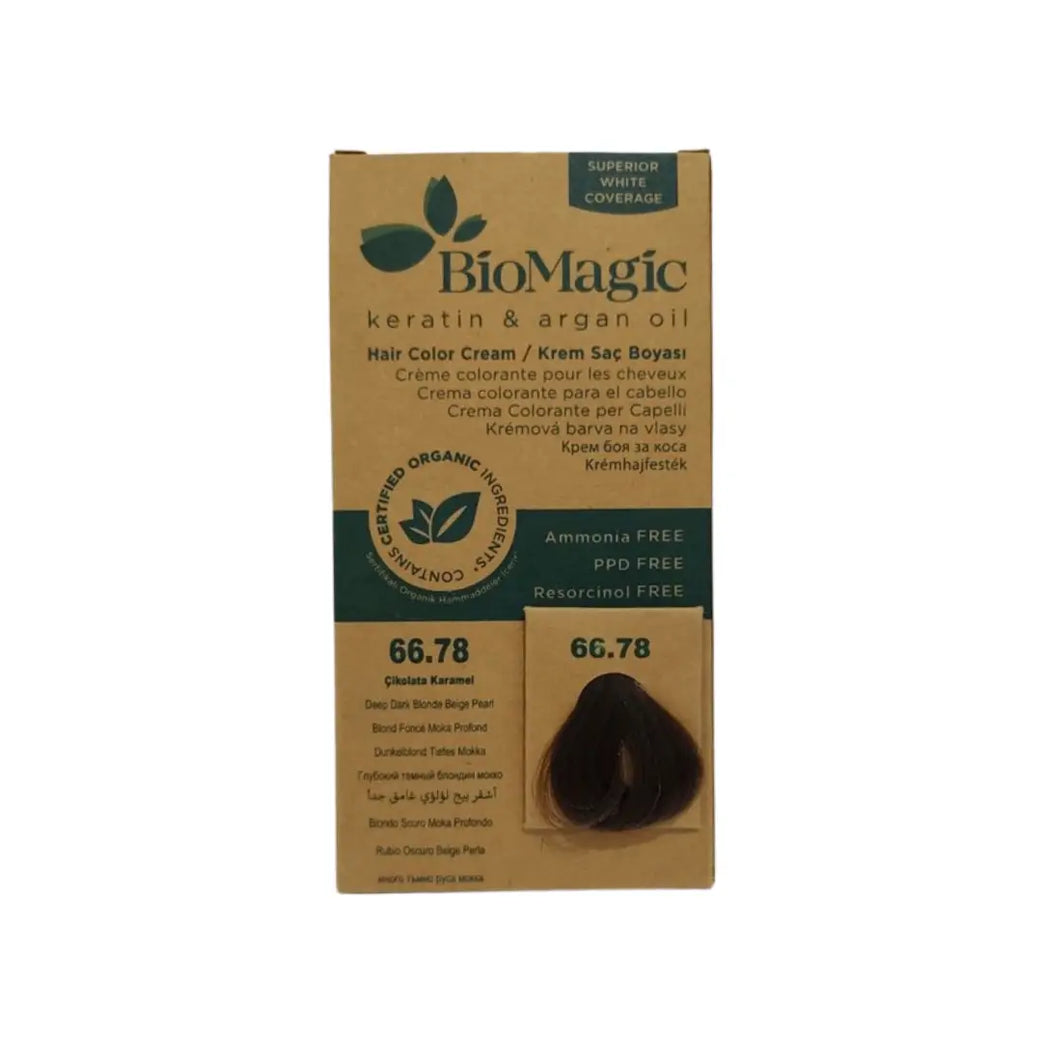 BioMagic Hair Color Deep Dark Blonde Beige Pearl 66.78 hair dye box packaging