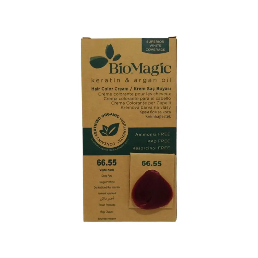 BioMagic Hair Color Deep Red 66.55 hair dye box packaging