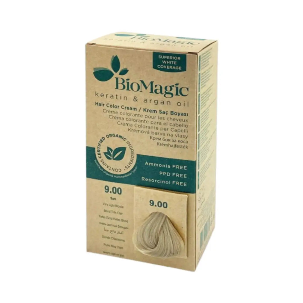 BioMagic Hair Color Very Light Blonde 9.0 - Permanent Hair Dye for Long-Lasting Blonde Color