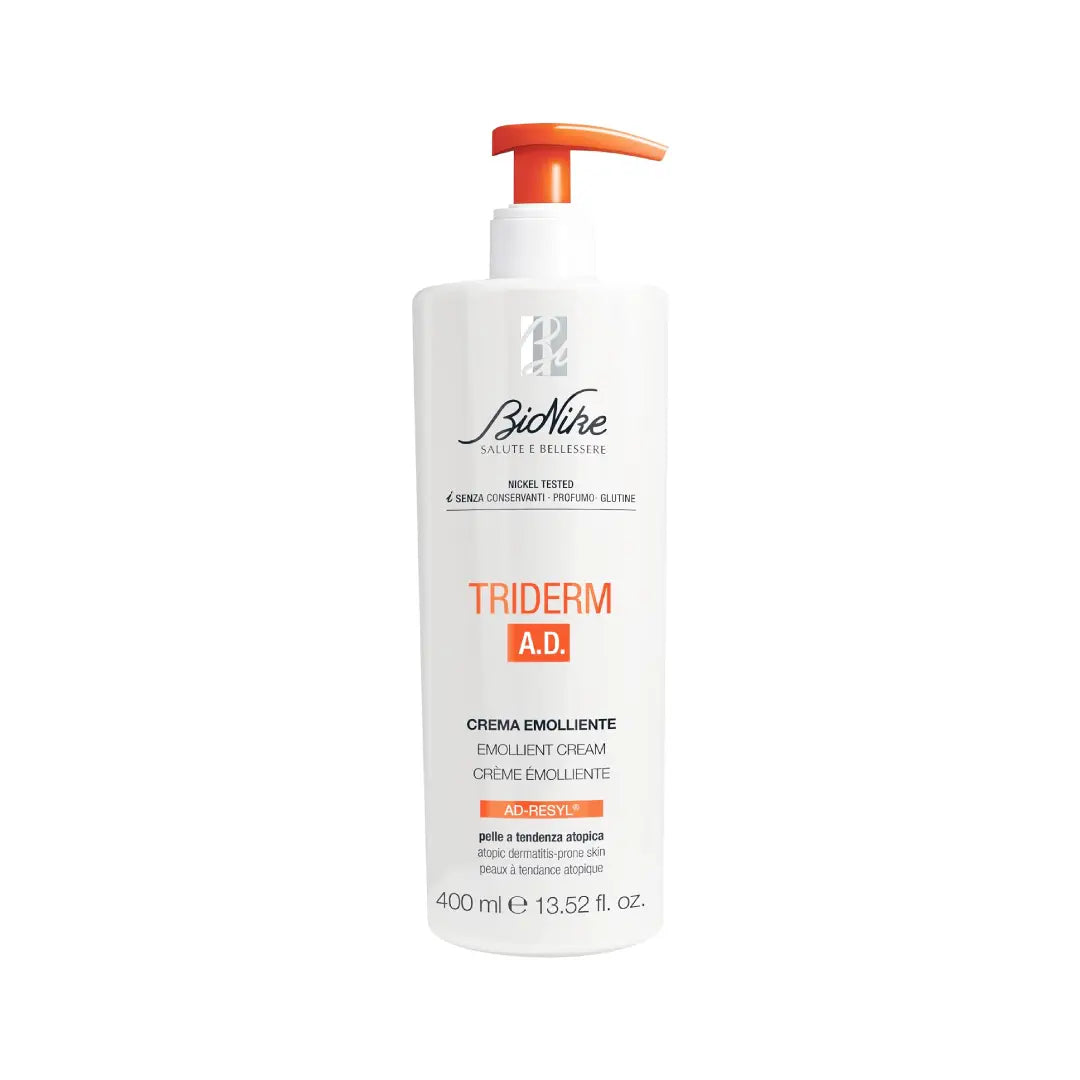 BioNike Triderm A.D. Emollient Cream 400ml – Moisturizing Face & Body Cream for Sensitive Skin