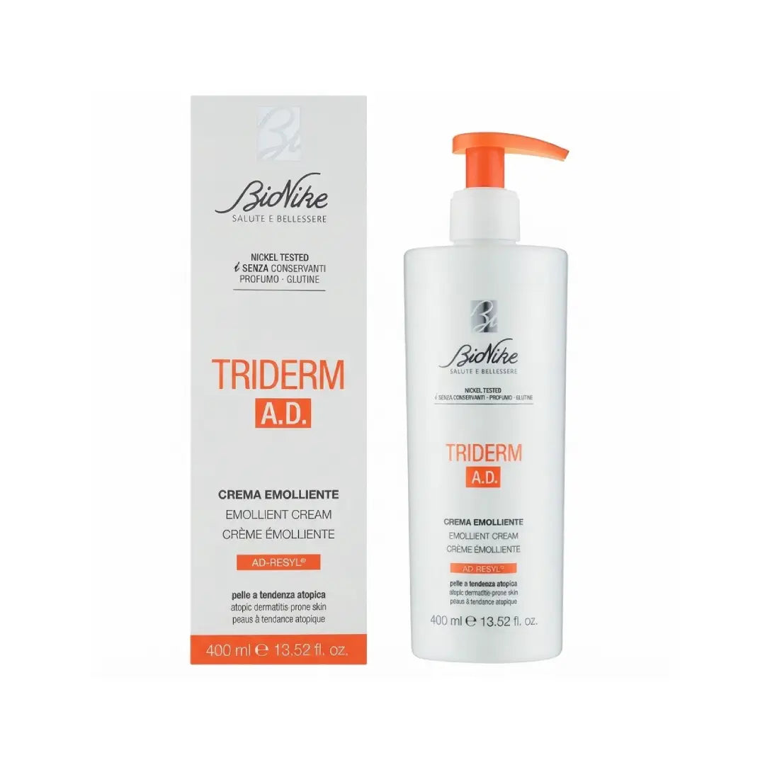 BioNike Triderm A.D. Emollient Cream 400ml – Moisturizing Face & Body Cream for Sensitive Skin