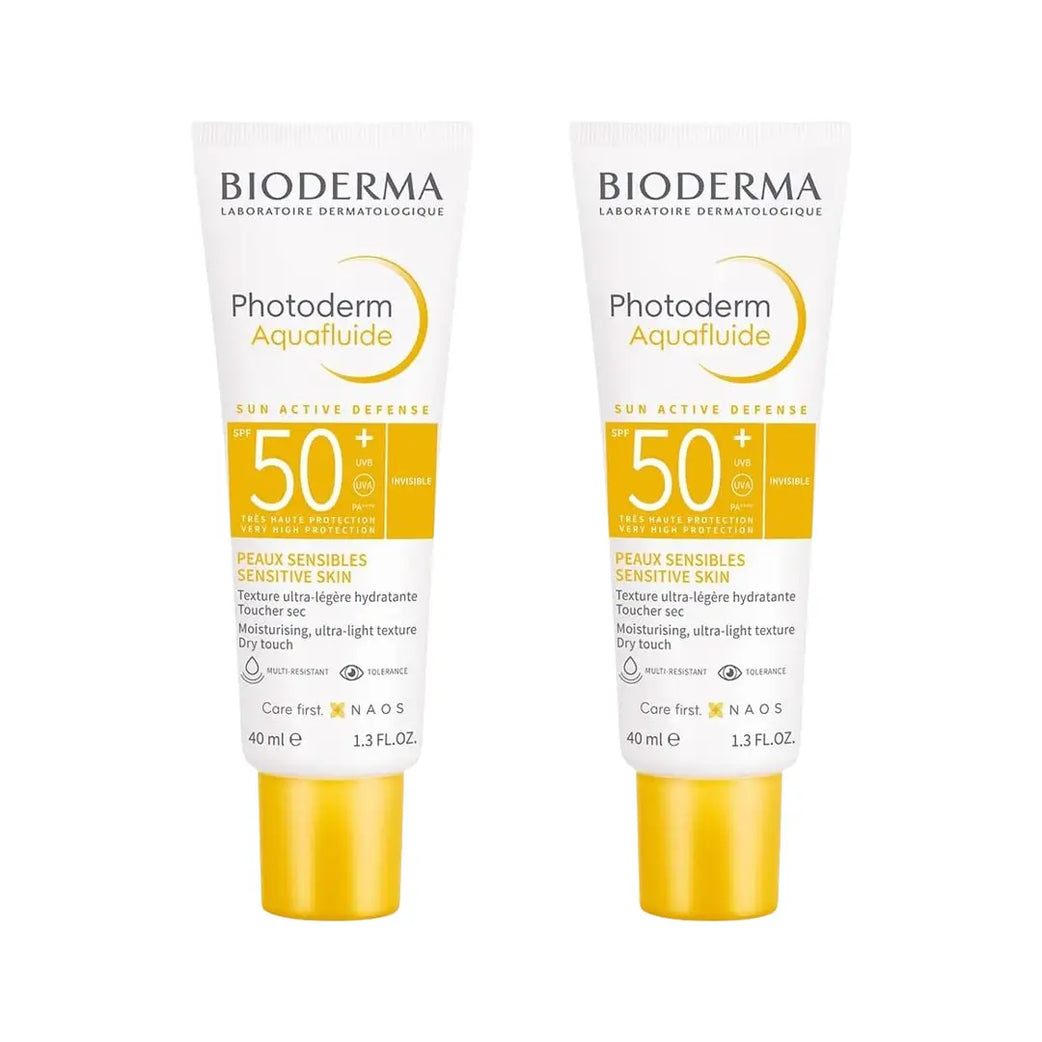 Bioderma Photoderm Aquafluide SPF50+ Invisible 40ml 1+1 Offer – Lightweight Sunscreen for All Skin Types