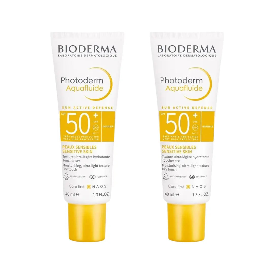 Bioderma Photoderm Aquafluide SPF50+ Invisible 40ml 1+1 Offer – Lightweight Sunscreen for All Skin Types