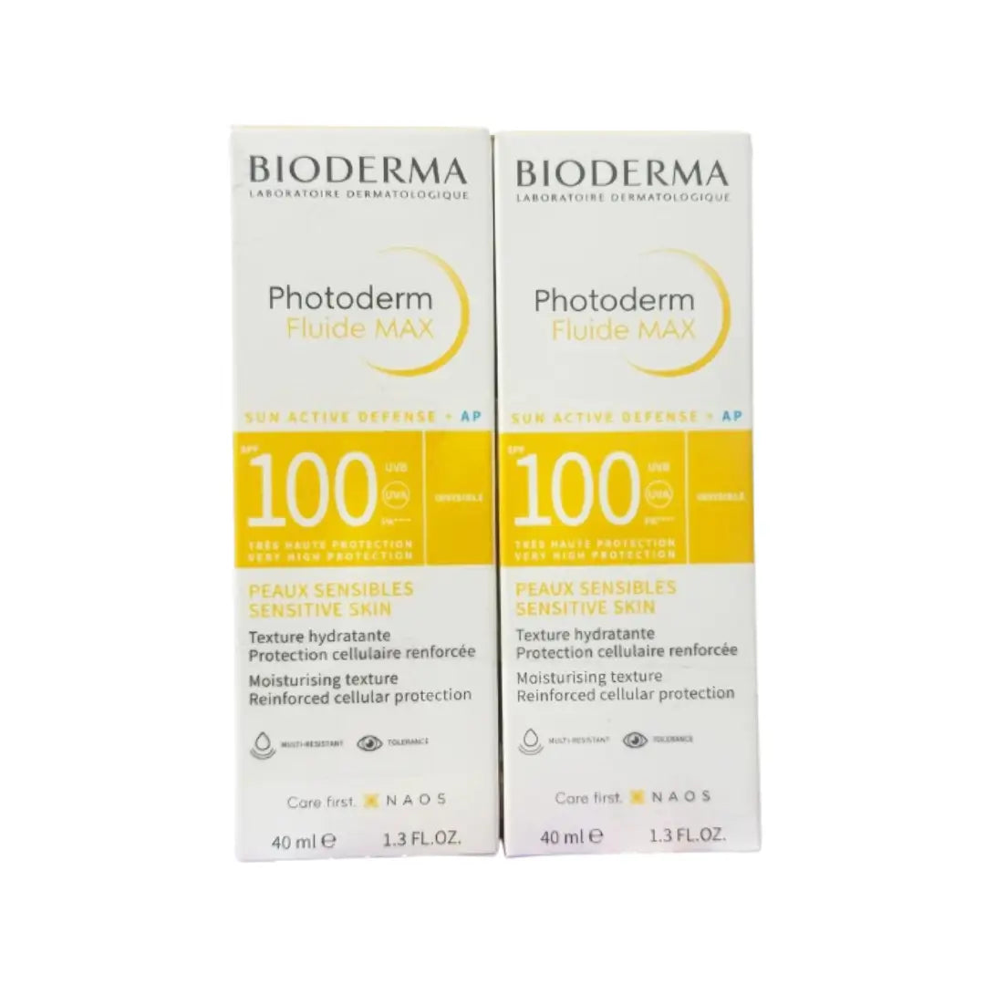 Bioderma Photoderm Fluide Max SPF100 40ml 1+1 Offer – Ultra Light High Protection Sunscreen for Sensitive Skin