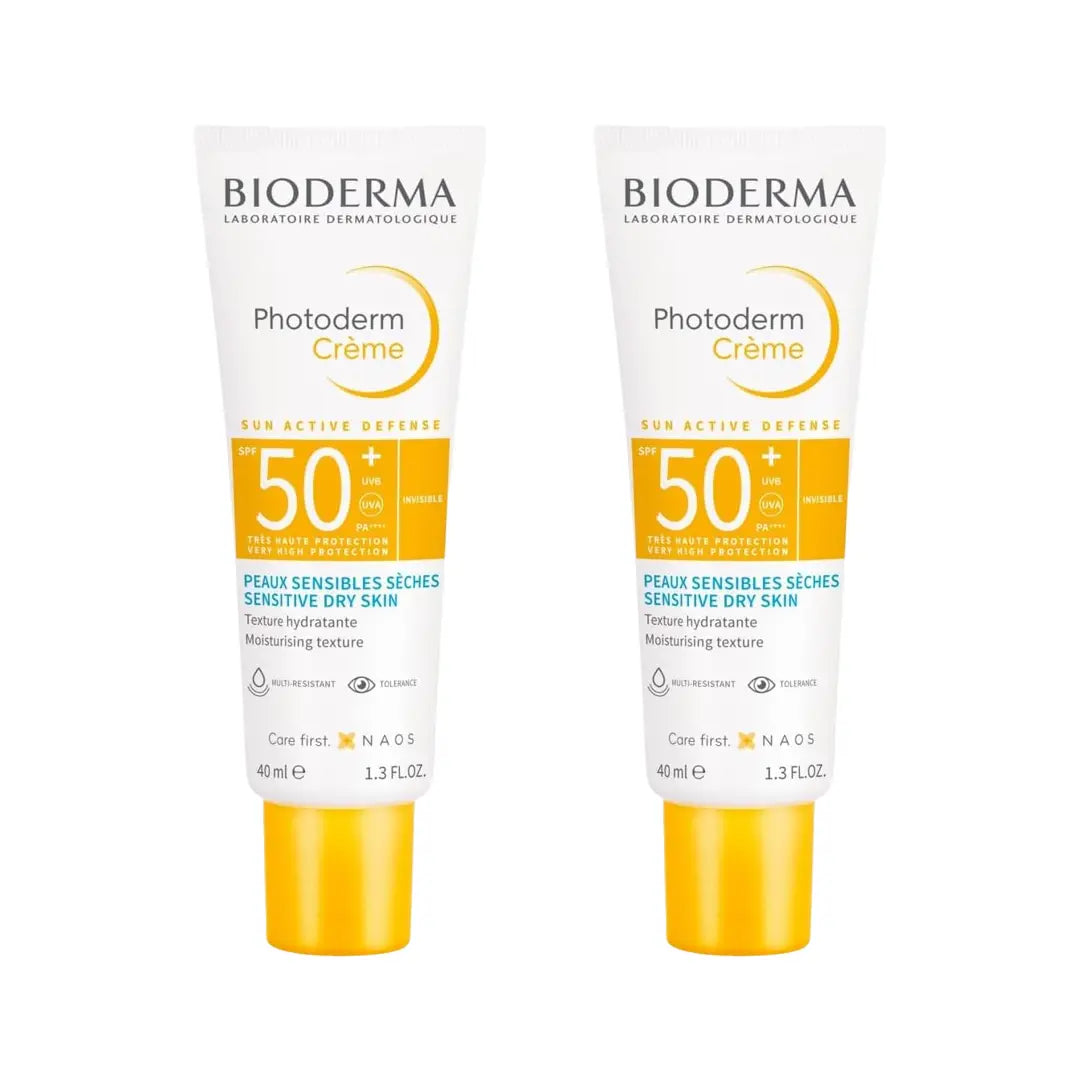 Bioderma Photoderm SPF50+ Creme Invisible 40ml 1+1 Offer – Moisturizing Sunscreen for Normal to Dry Skin