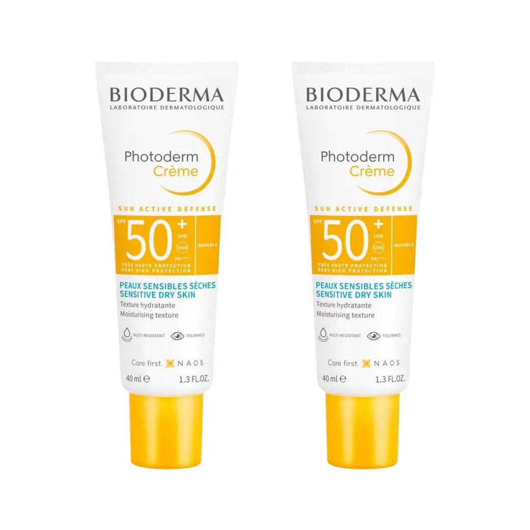 Bioderma Photoderm SPF50+ Creme Invisible 40ml 1+1 Offer – Moisturizing Sunscreen for Normal to Dry Skin