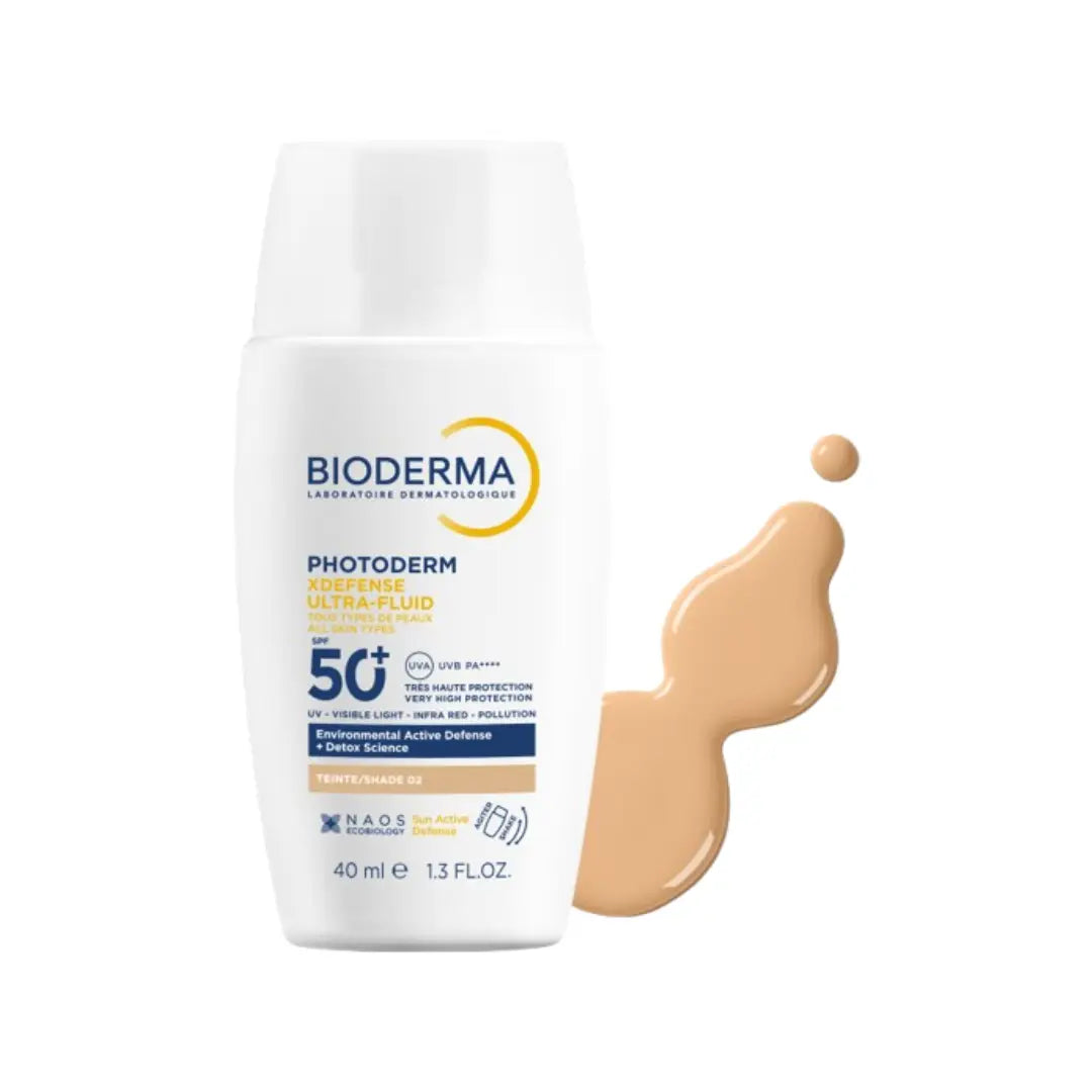 Bioderma Photoderm XDefense Ultra Fluid SPF50+ Shade 02 40ml – High Protection Tinted Sunscreen for Daily UV Defense