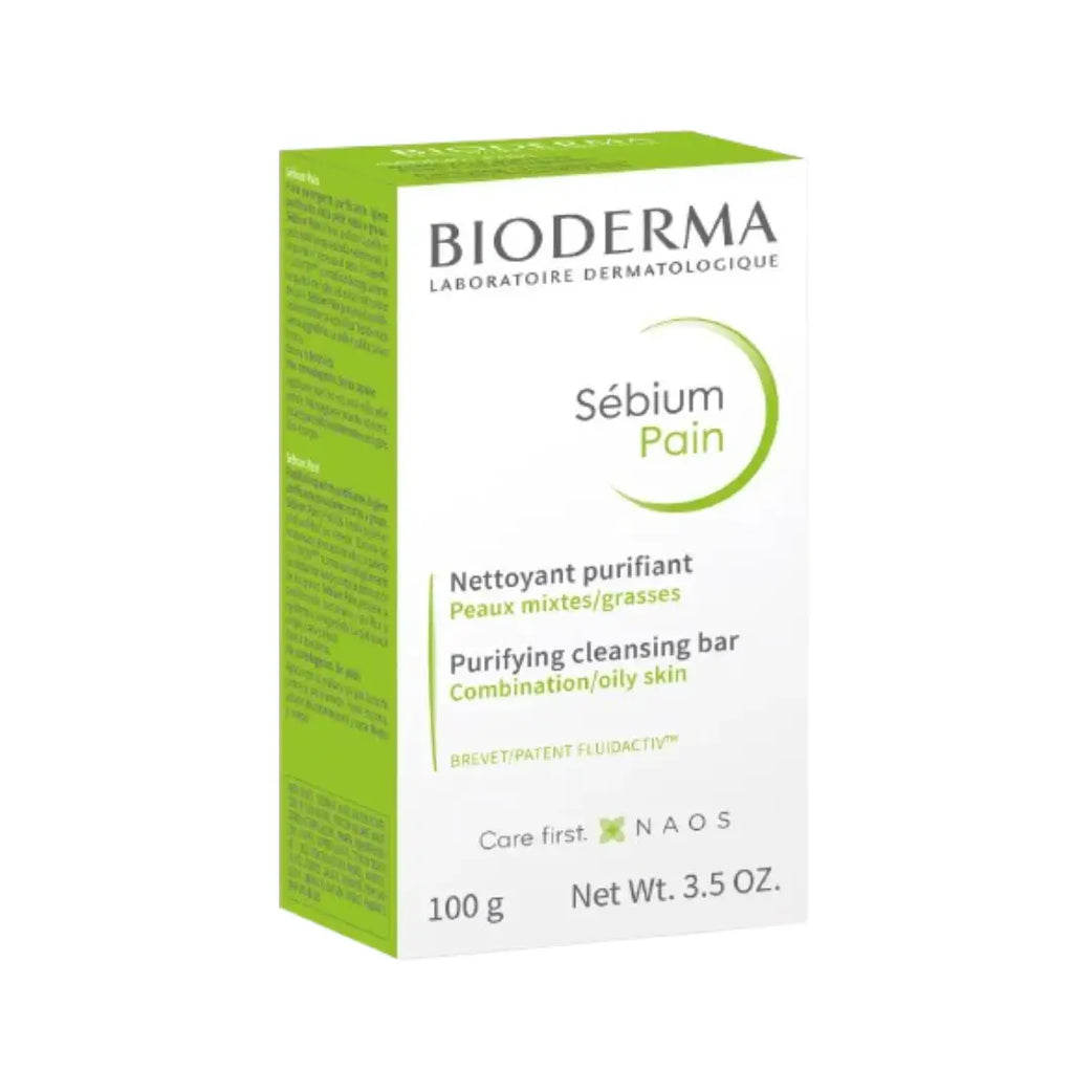 Bioderma Sebium Purifying Cleansing Bar 100g Soap Free Face and Body Cleanser for Oily Skin