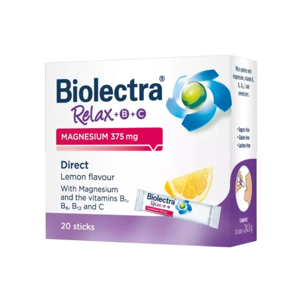 Biolectra Relax Direct Sachets 20s - Magnesium & B Vitamins Food Supplement