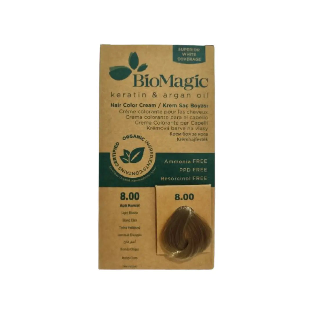 Biomagic Hair Color Light Blonde 8.00 hair dye box packaging