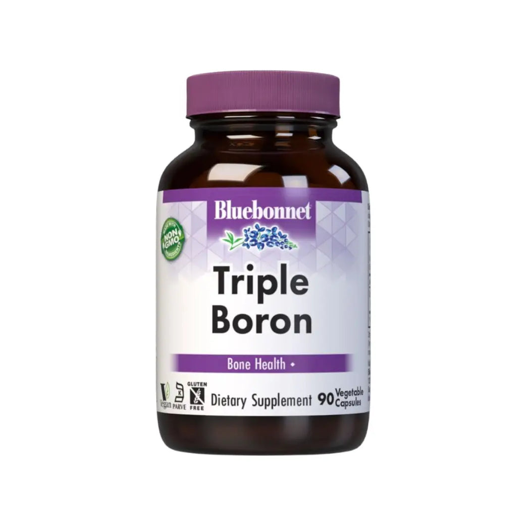 BlueBonnet Triple Boron 3mg Veg Capsules 90s – Trace Mineral Supplement for Bone Health Support
