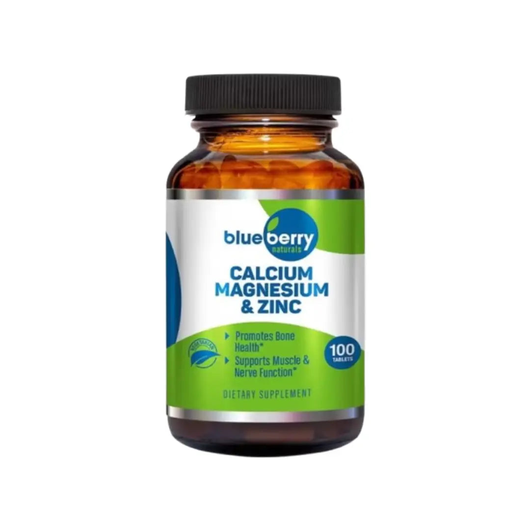 Blueberry Calcium Magnesium & Zinc Tablets 100s - Bone, Muscle & Immune Support Supplement