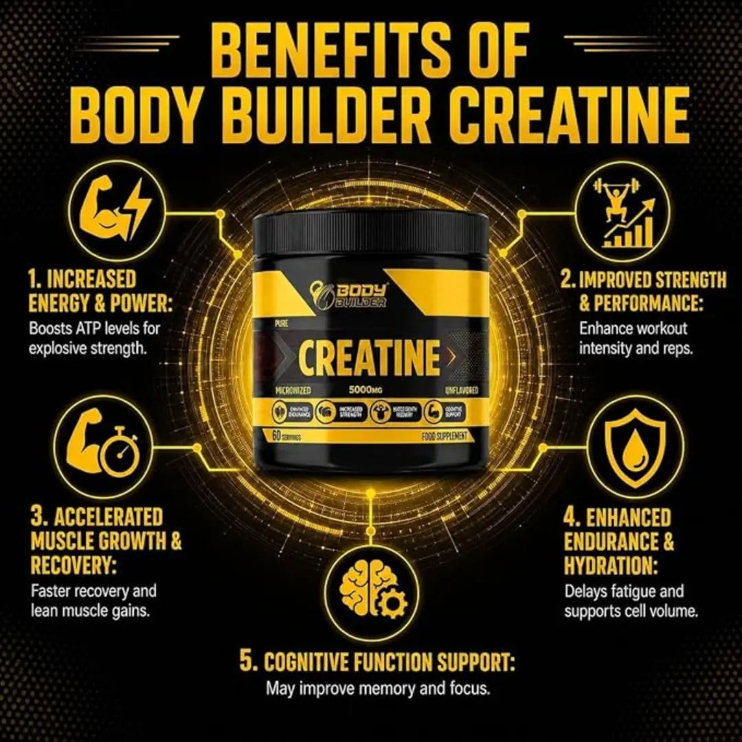 Body Builder Creatine 300g Unflavoured Serv 60