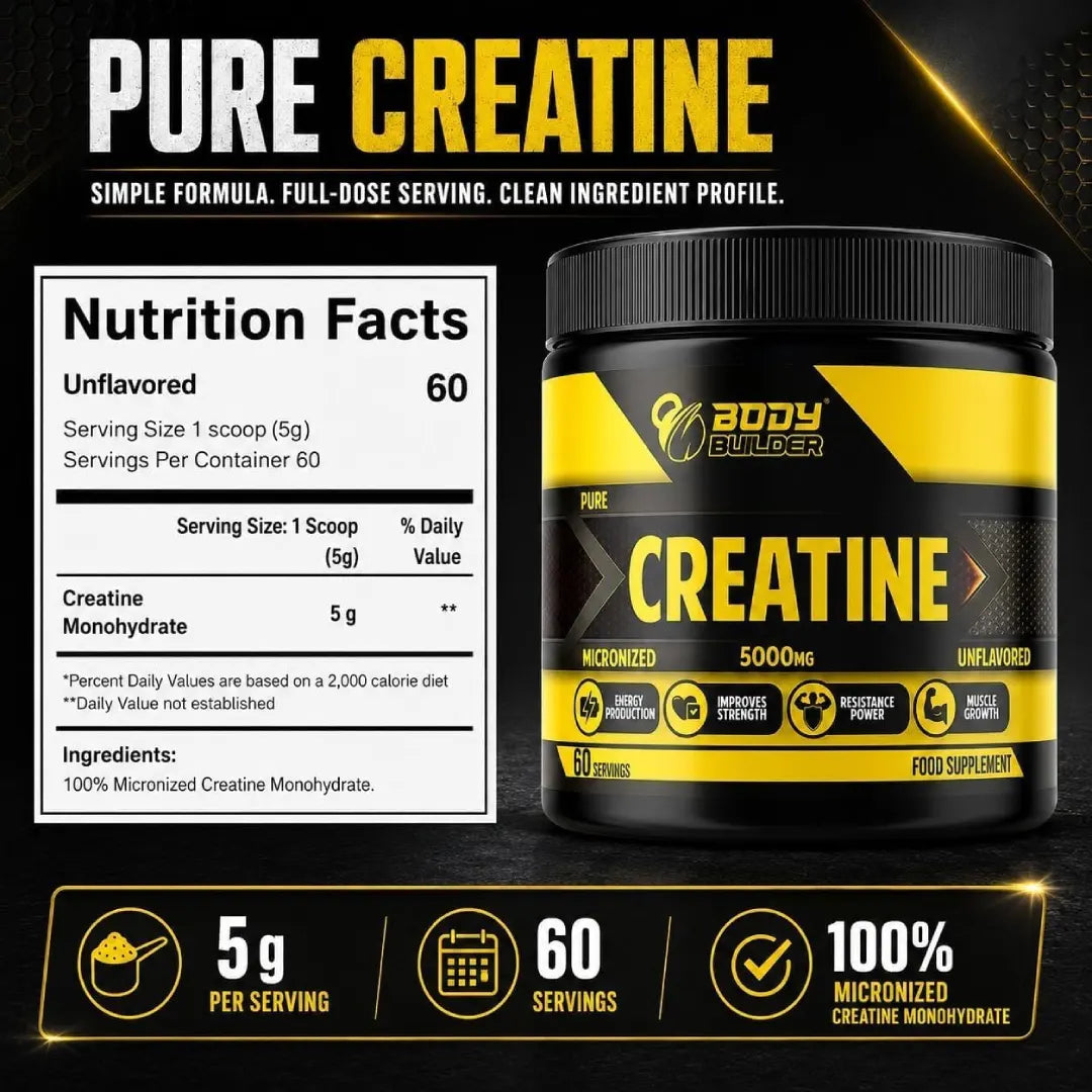 Body Builder Creatine 300g Unflavoured Serv 60