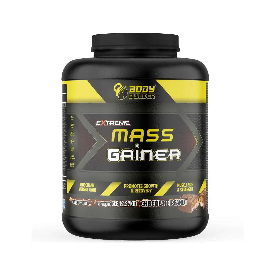 Body Builder Mass Gainer 5lb Chocolate Peanut Serv 22