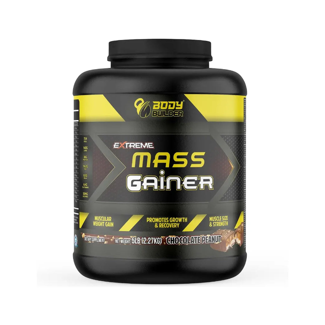 Body Builder Mass Gainer 5lb Chocolate Peanut Serv 22