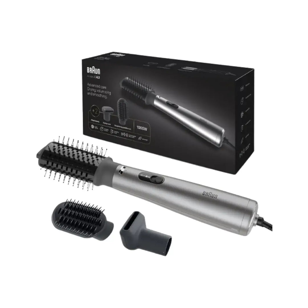 Braun Air Styler AS 4.3 – Hot Air Hair Styler with 3 Styling Attachments & Ionic Technology