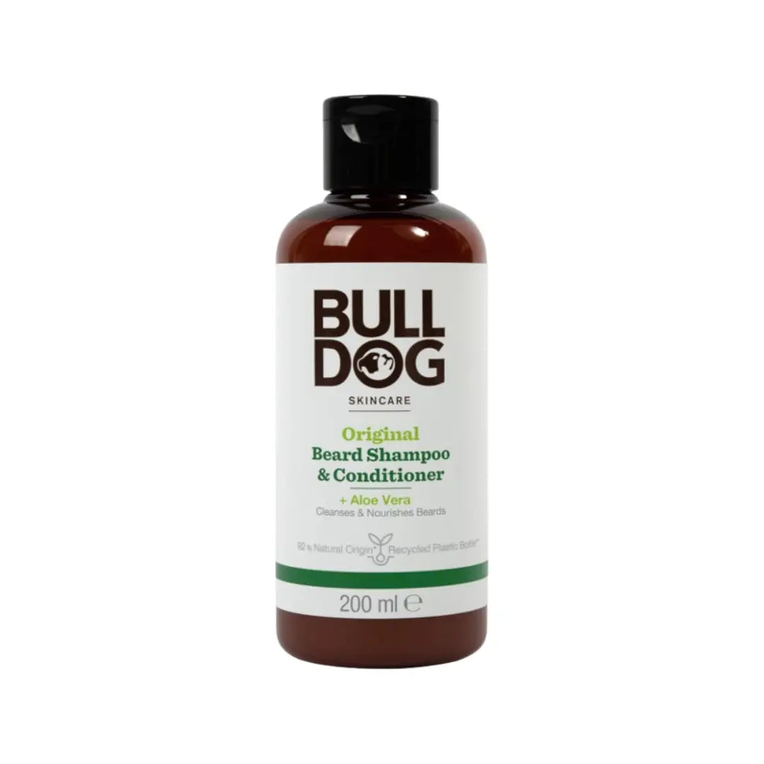 Bulldog Original Beard Shampoo & Conditioner 200ml – 2-in-1 Beard Cleanser & Conditioner for Soft, Clean Beard