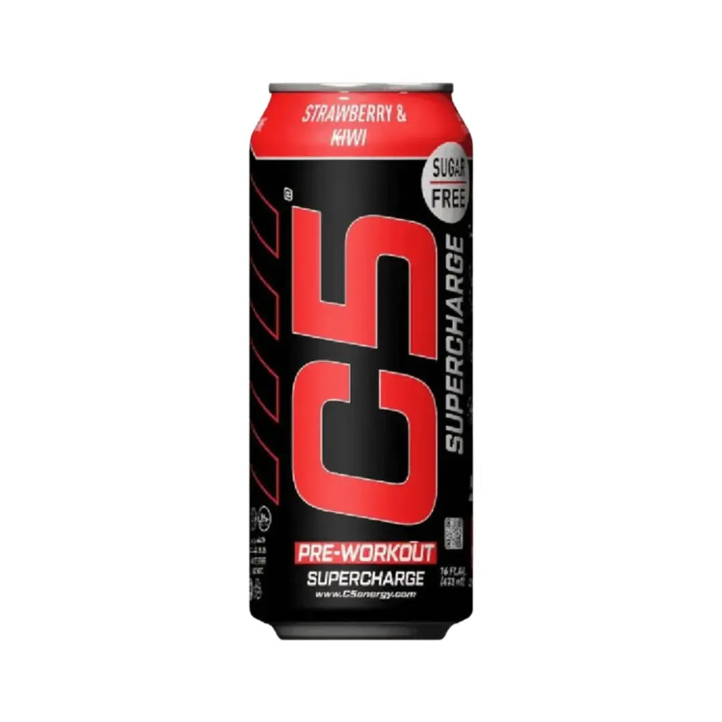 C5 Pre-Workout Supercharge Drink Strawberry & Kiwi 473ml | Ready-to-Drink Energy Beverage
