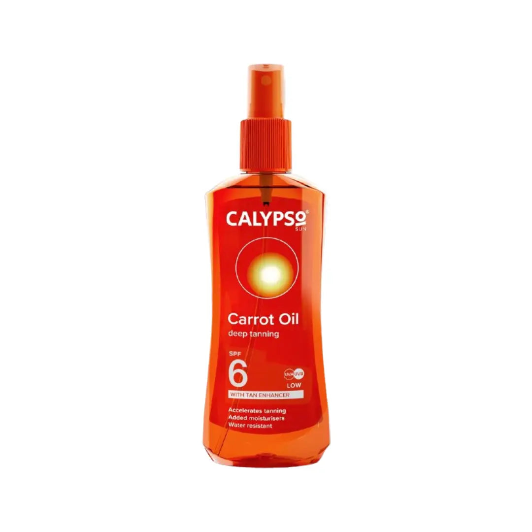 Calypso Carrot Oil Deep Tanning Spray SPF6 200ml – Low Protection Tanning Oil Spray